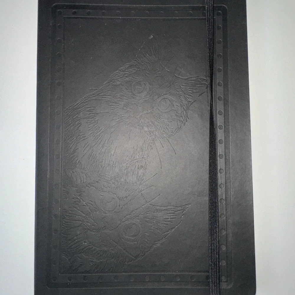 Leed's Journal Bundle Of 3 Black Red Orange W Cat Print On Cover